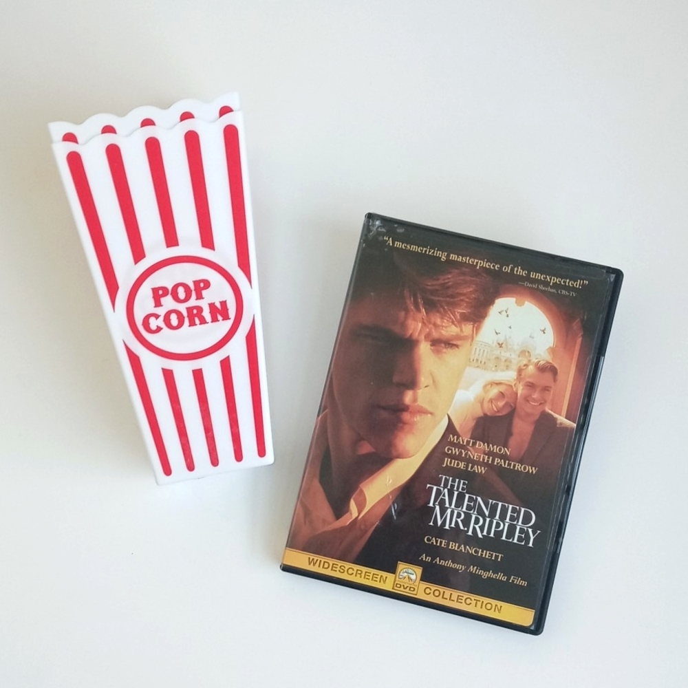 Talented Mr. Ripley DVD Movie & 2 New Popcorn Containers (Matt Damon Jude Law)